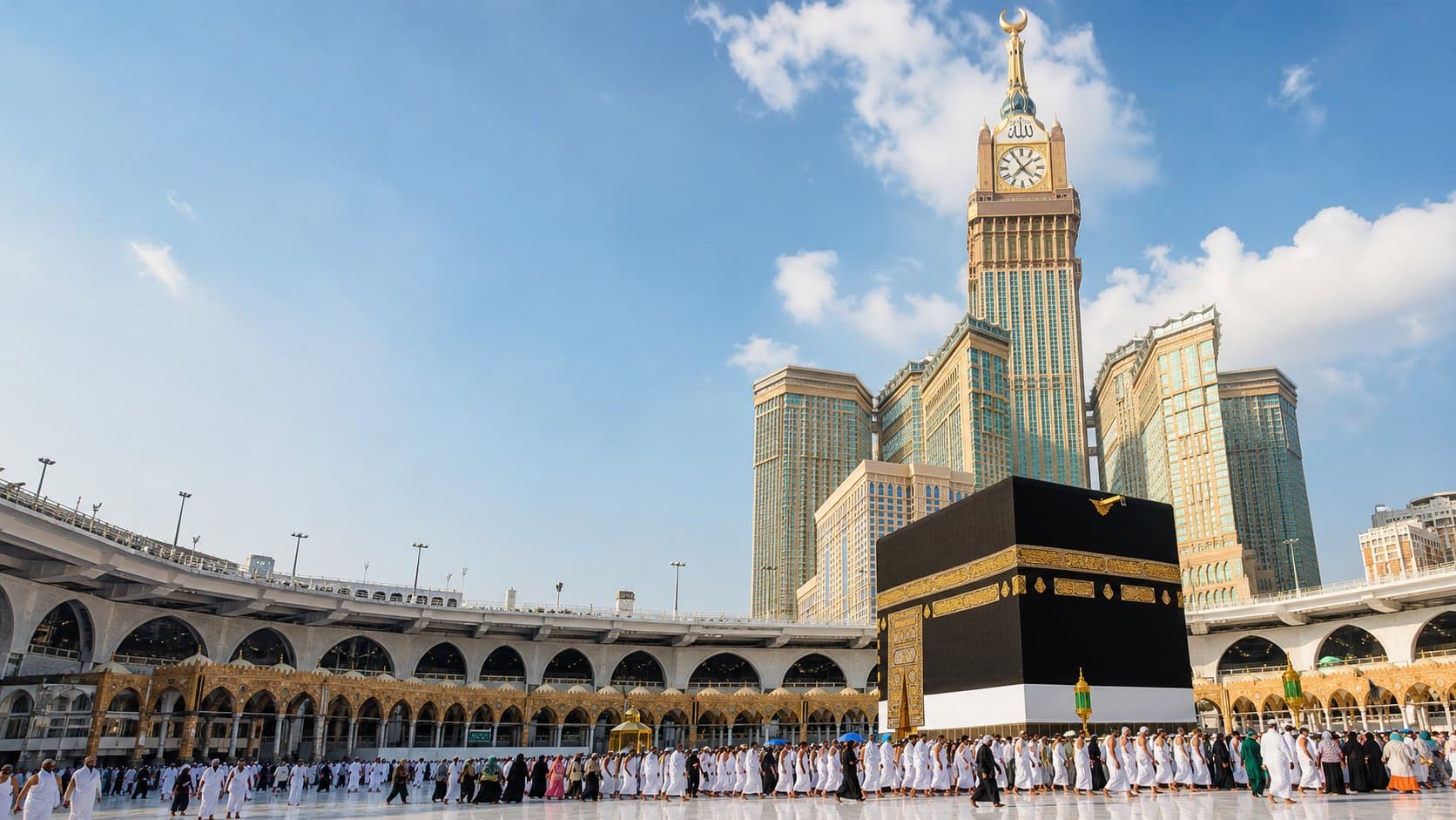 Kaaba, Makkah with Abraj Al Bait Clock Tower